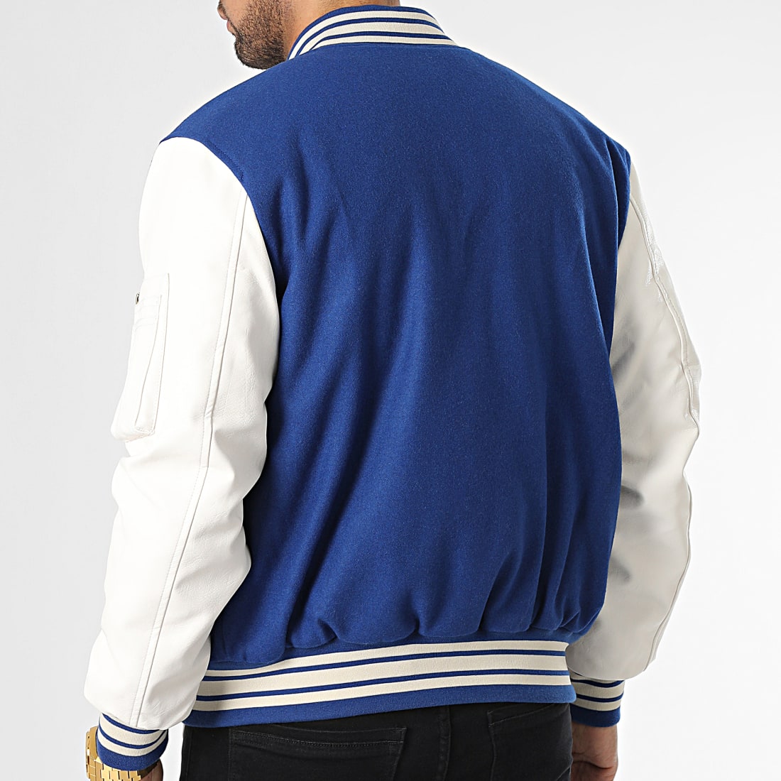 Bombers Original - Veste Bomber Letterman Bleu Blanc - LaBoutiqueOfficielle.com