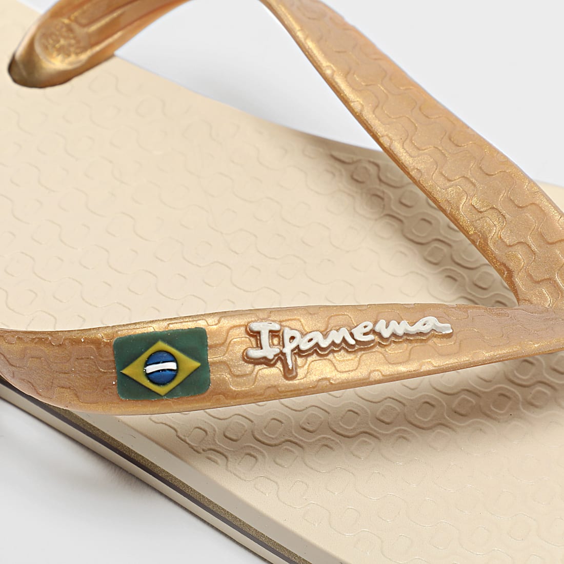 Ipanema Tongs Femme Classic Brasil II Beige Doré