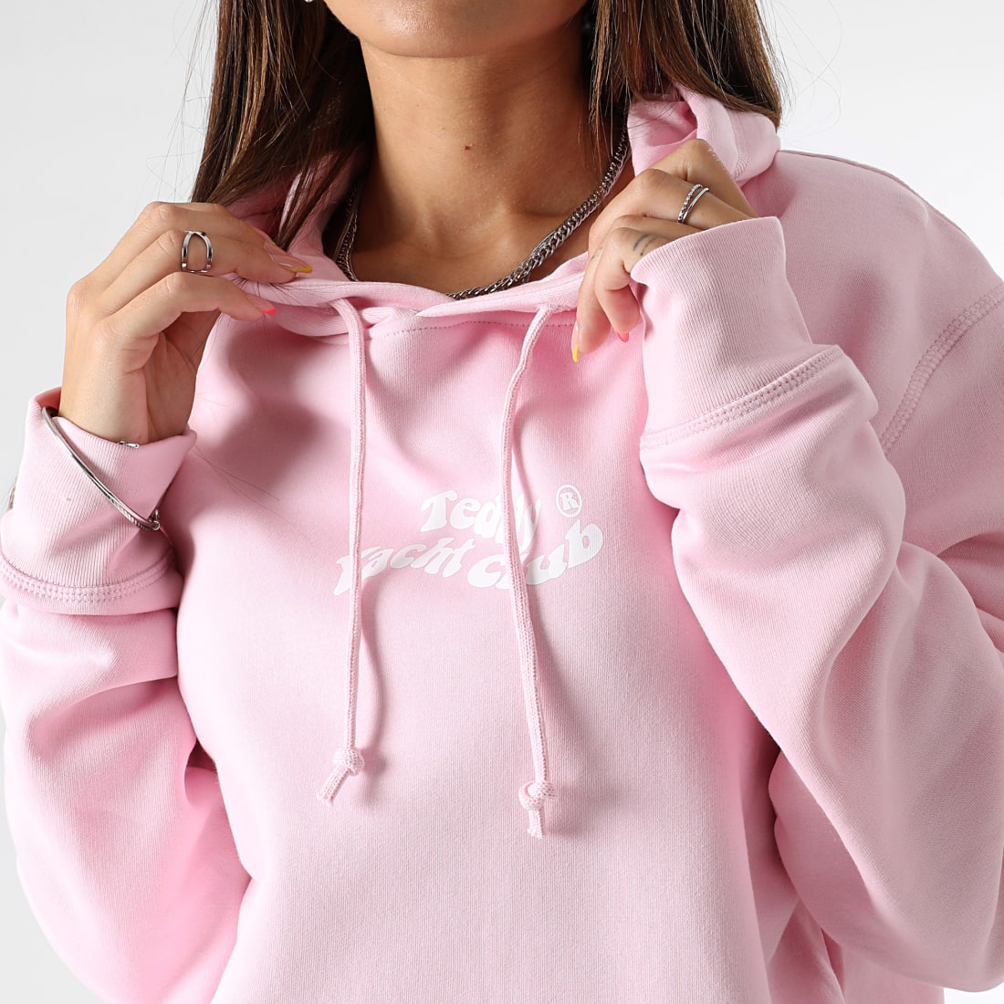 Teddy Yacht Club - Sweat Capuche Femme Art Series Pink Rose Pastel 