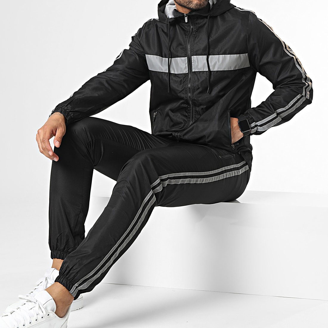 Zayne Paris Ensemble De Survetement Noir R fl chissant