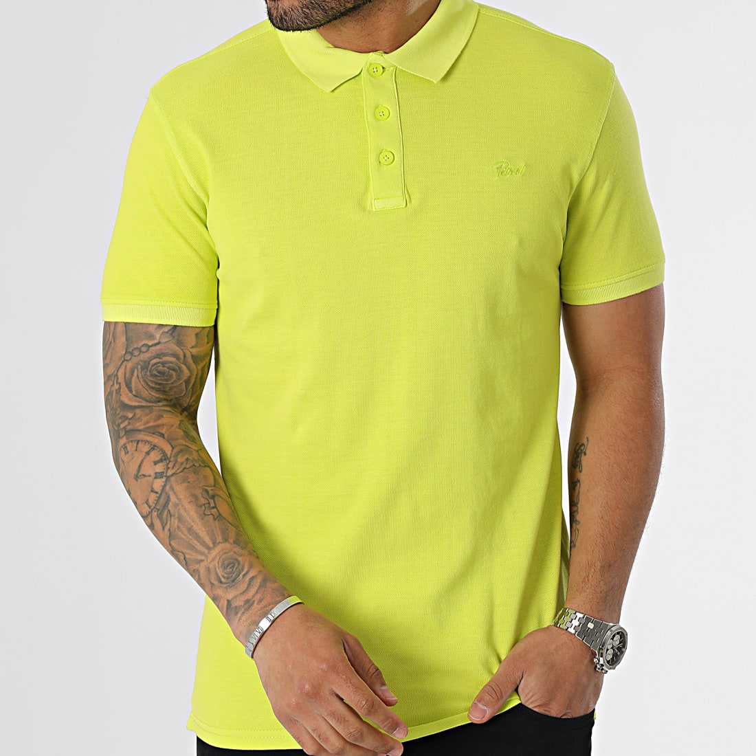 Petrol Industries Polo Manches Courtes 002 Vert Fluo