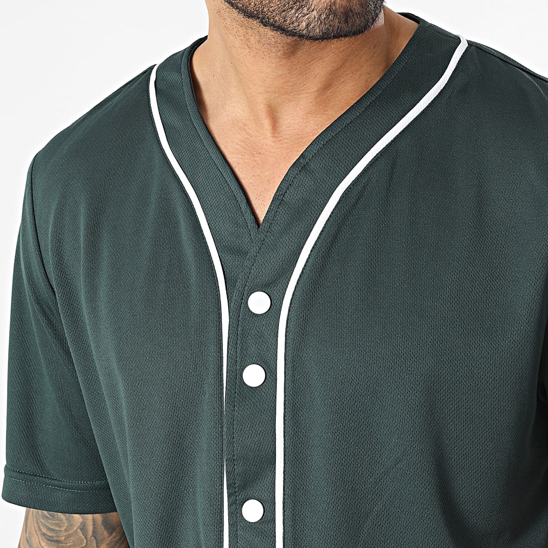 Urban Classics BASEBALL - Chemise - black/white/noir 