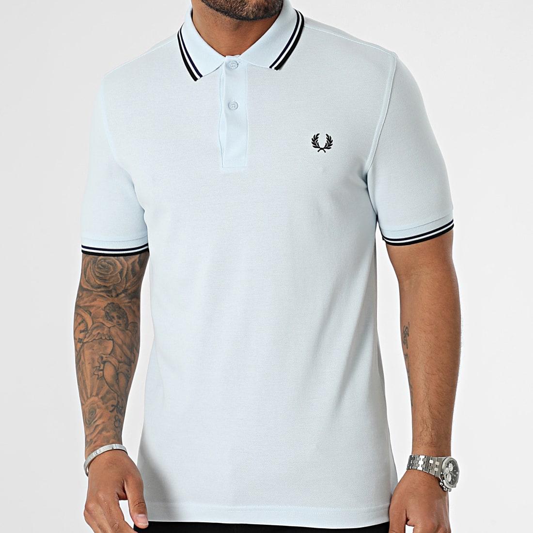 Polo fred perry bleu ciel sales