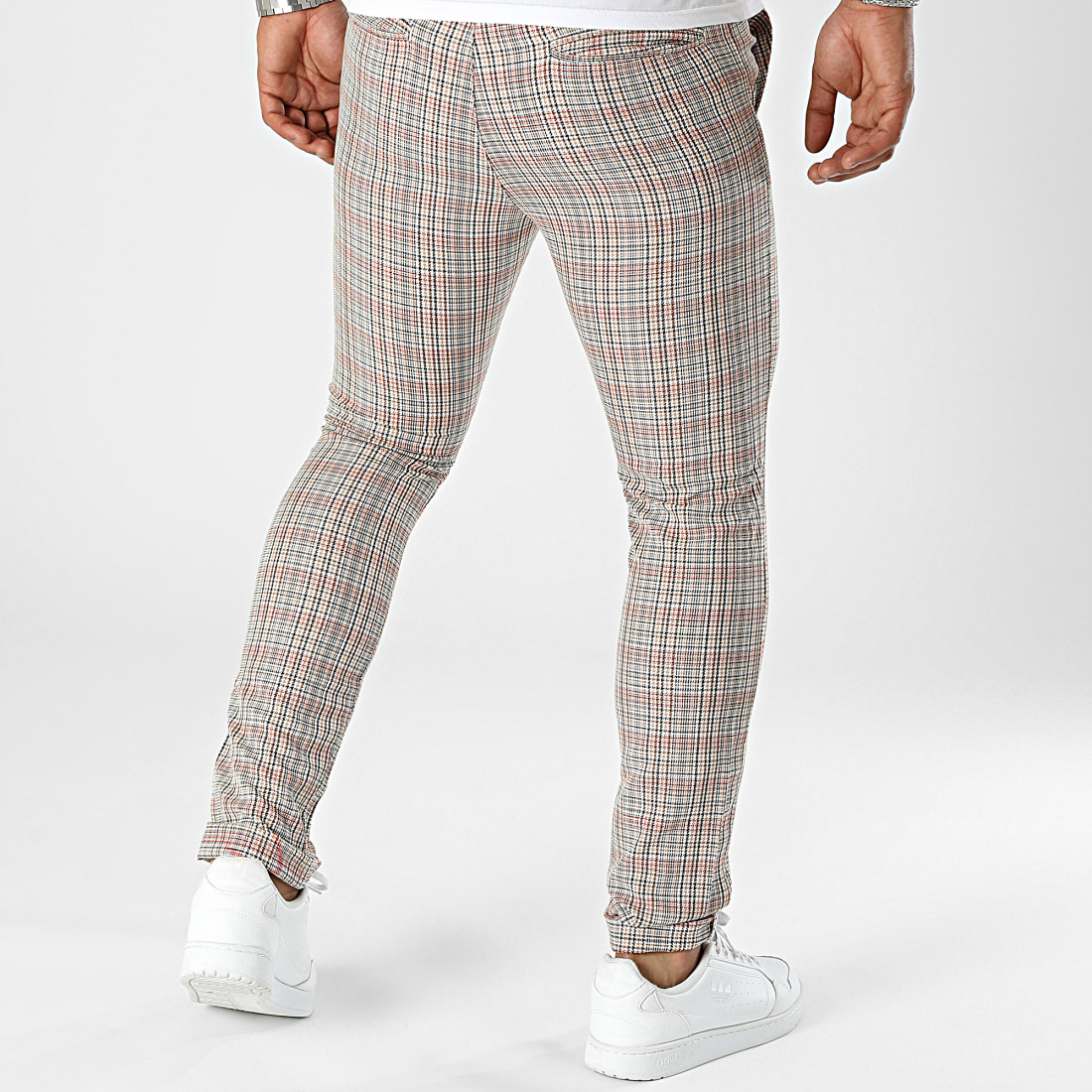 Pantalon carreaux beige femme best sale