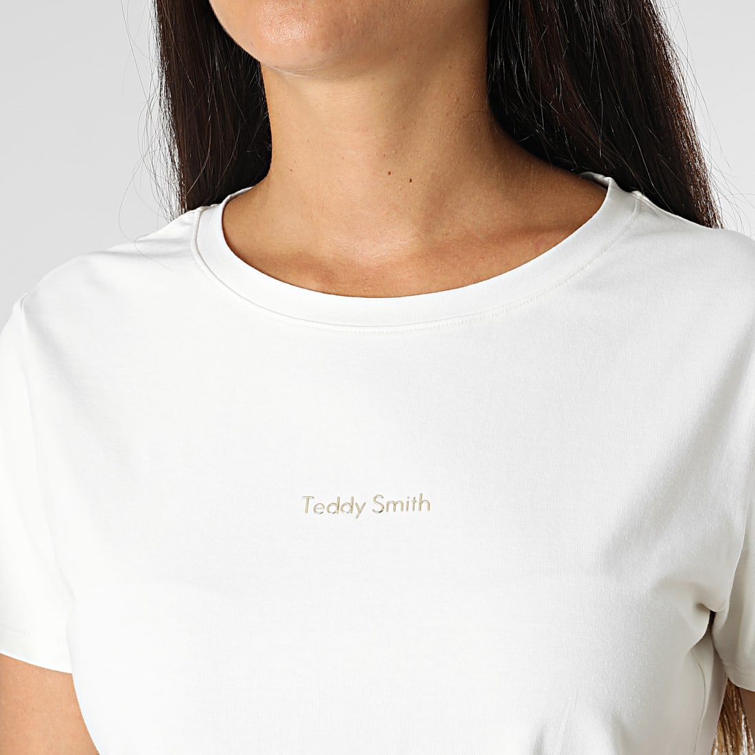 Teddy Smith Tee Shirt Femme Ribelle Beige Clair