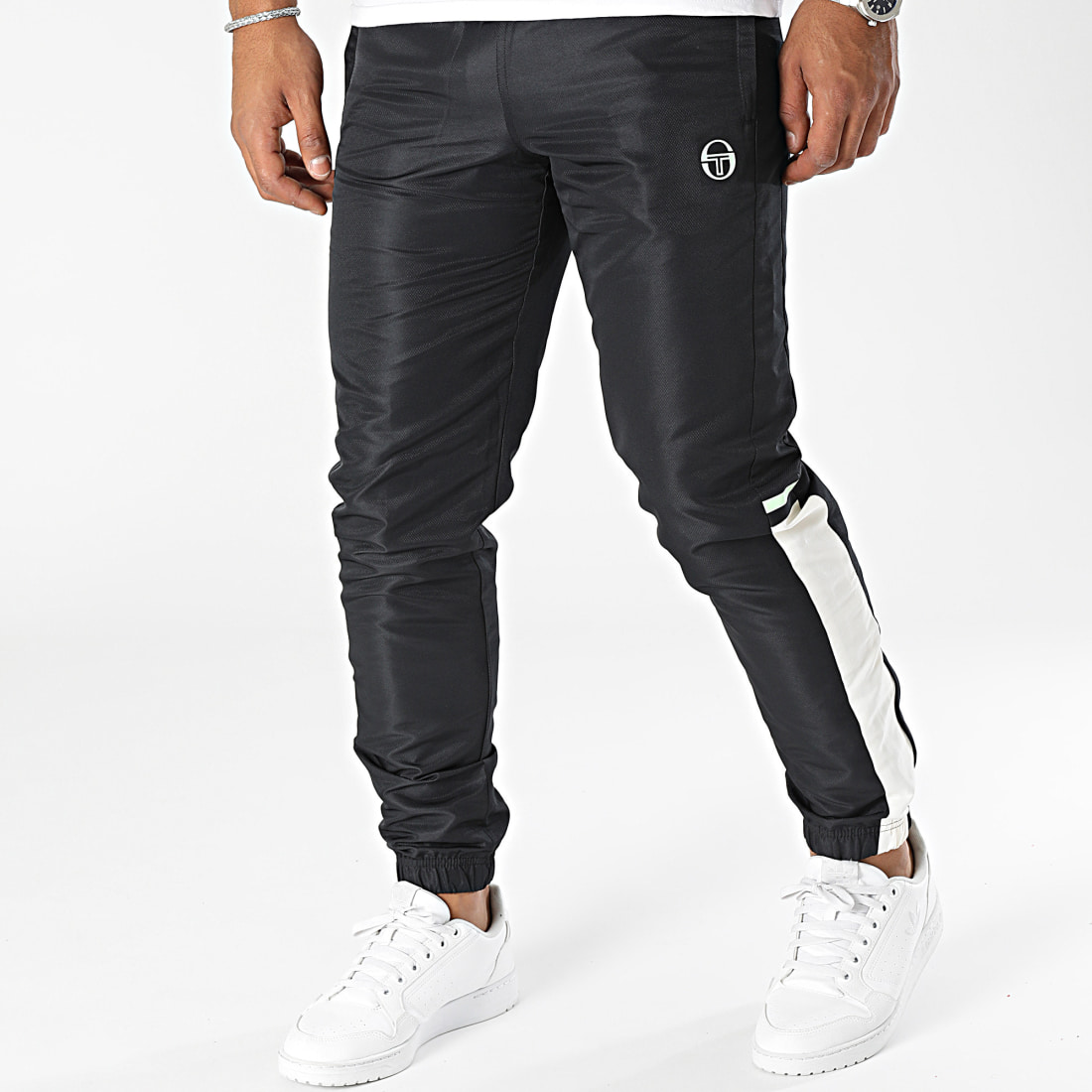 Sergio Tacchini Pantalon Jogging Text 40315 Noir Blanc