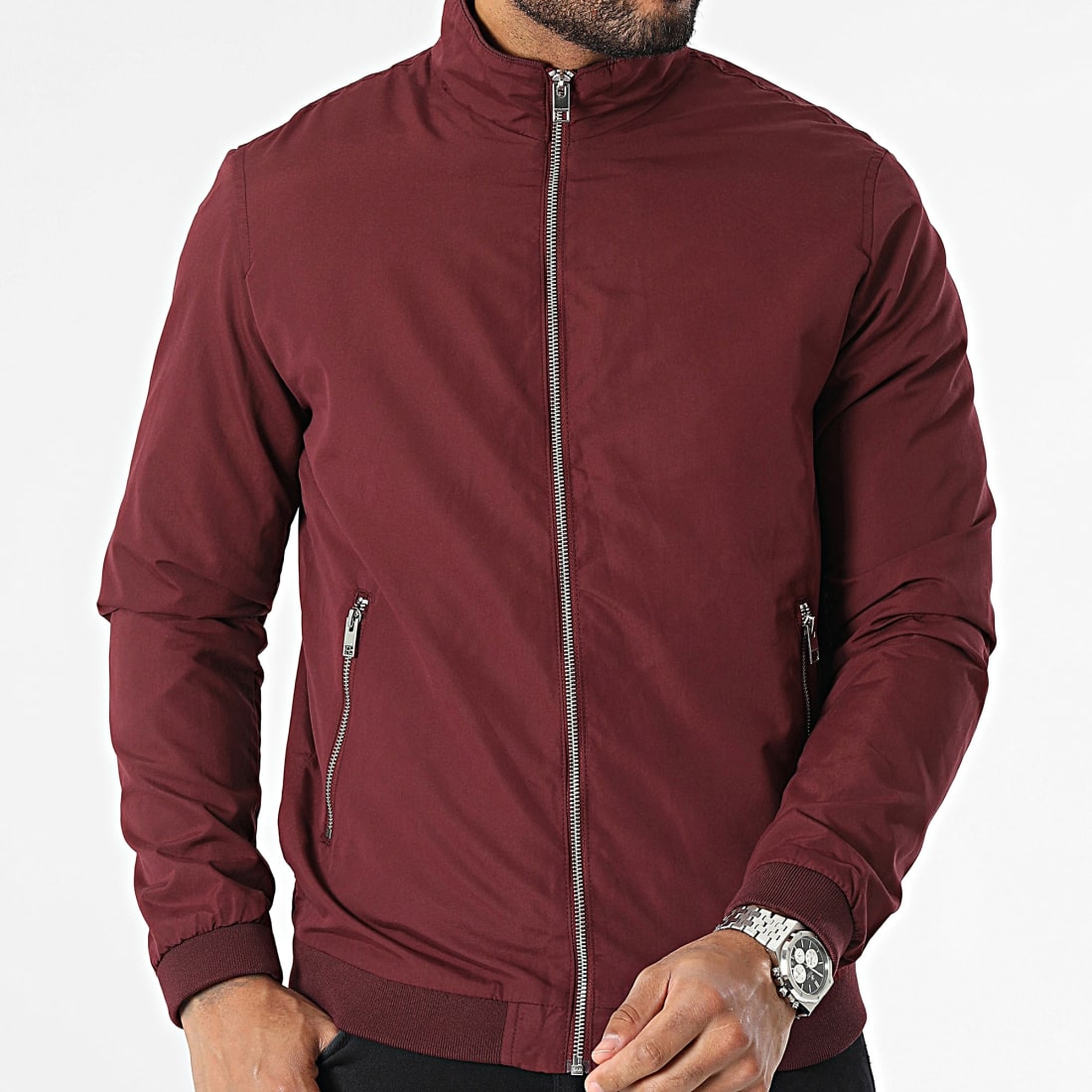 Jack And Jones Veste Zipp e Rush Harrington Bomber Bordeaux
