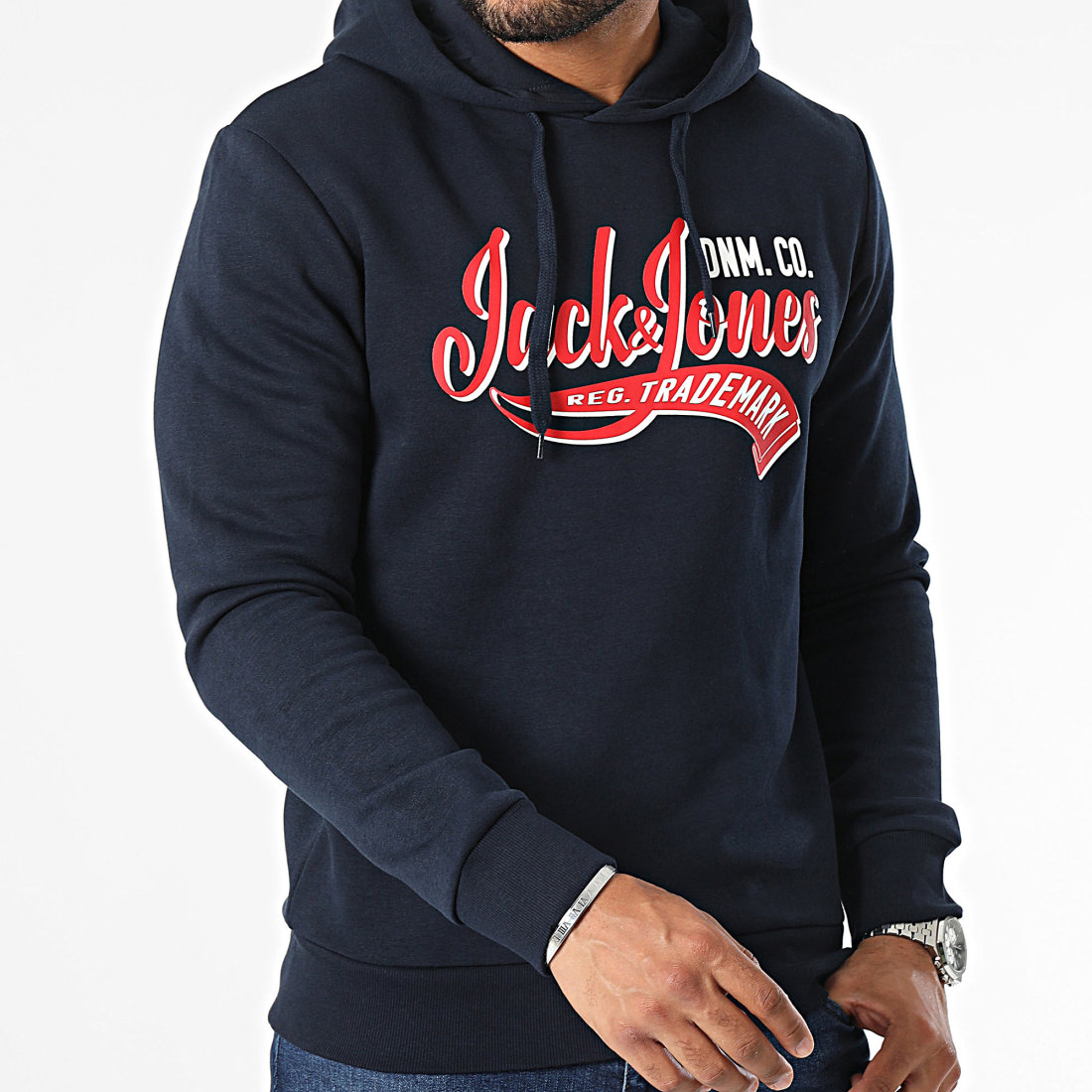 Jack & Jones - Sweat à capuche à logo - Bleu marine