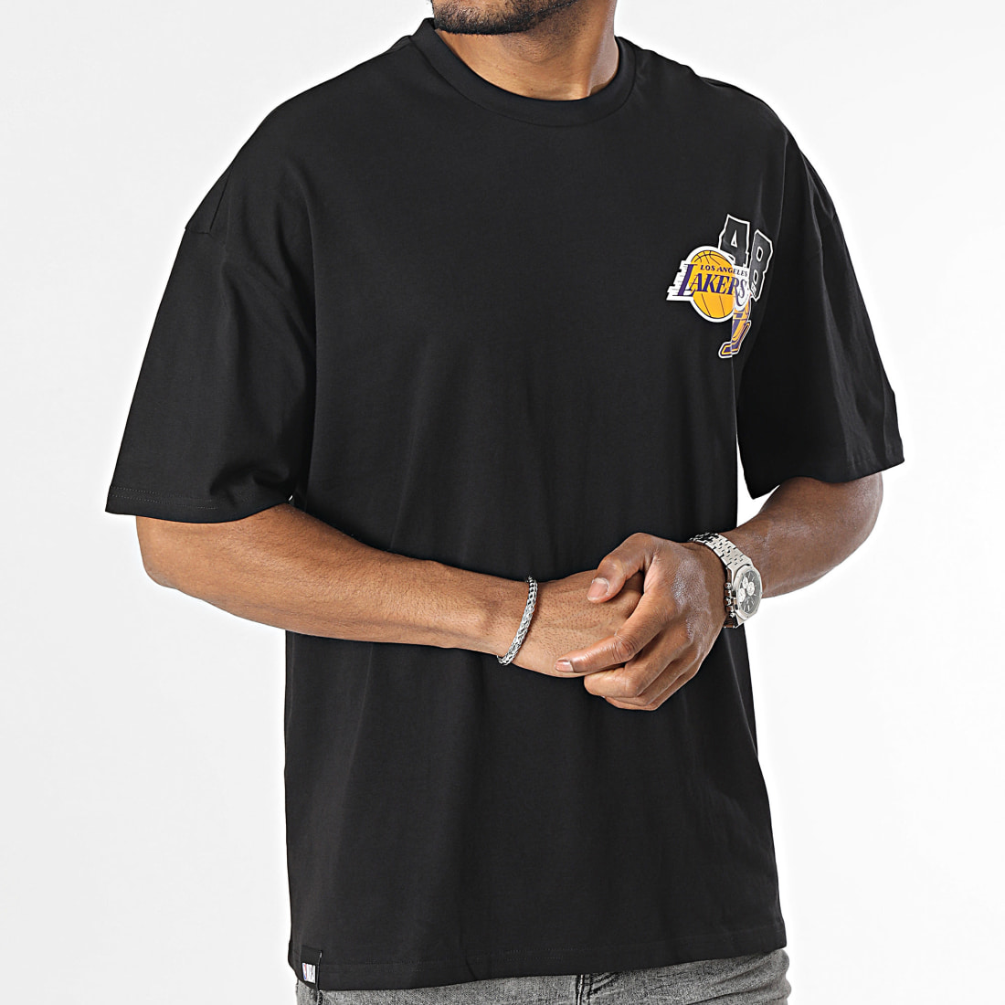 New Era - Lakers NBA Arch Wordmark Oversized T-Shirt - Black