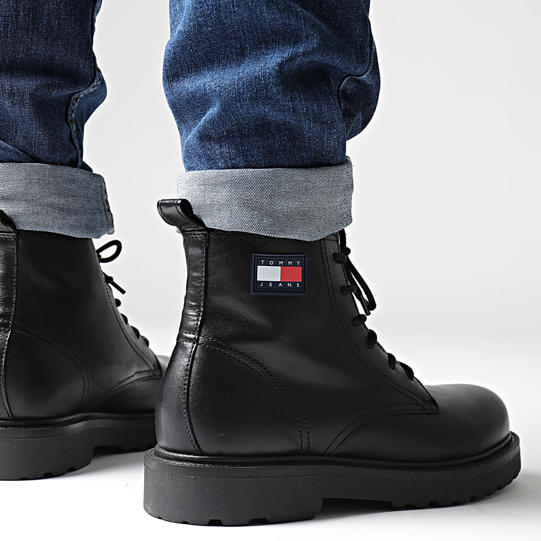 Tommy Jeans Boots Ruberized Lace Up 1276 Black