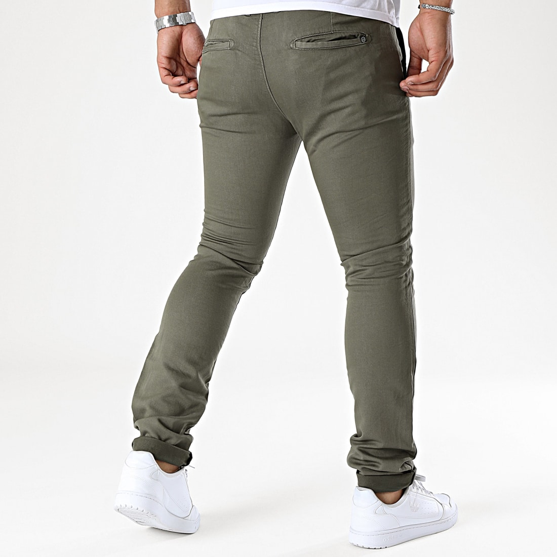 Le Temps Des Cerises Pantalon Chino Kurt Vert Kaki