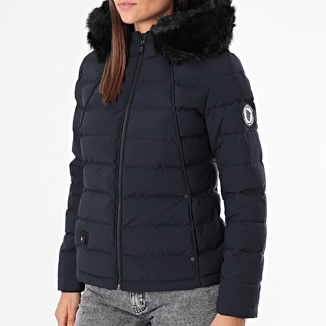 Doudoune col sales fourrure