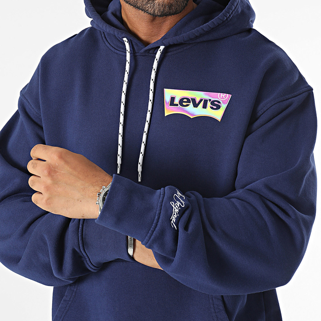Sweat Levi's® capuche logo bleu foncé coton