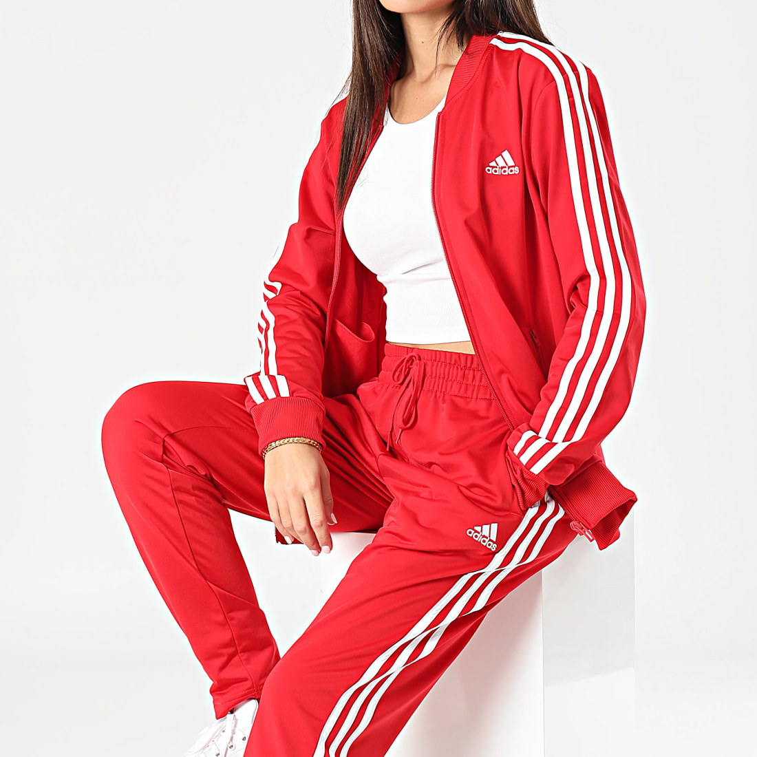 Ensemble de survêtement 3-stripes rouge Adidas Sportswear