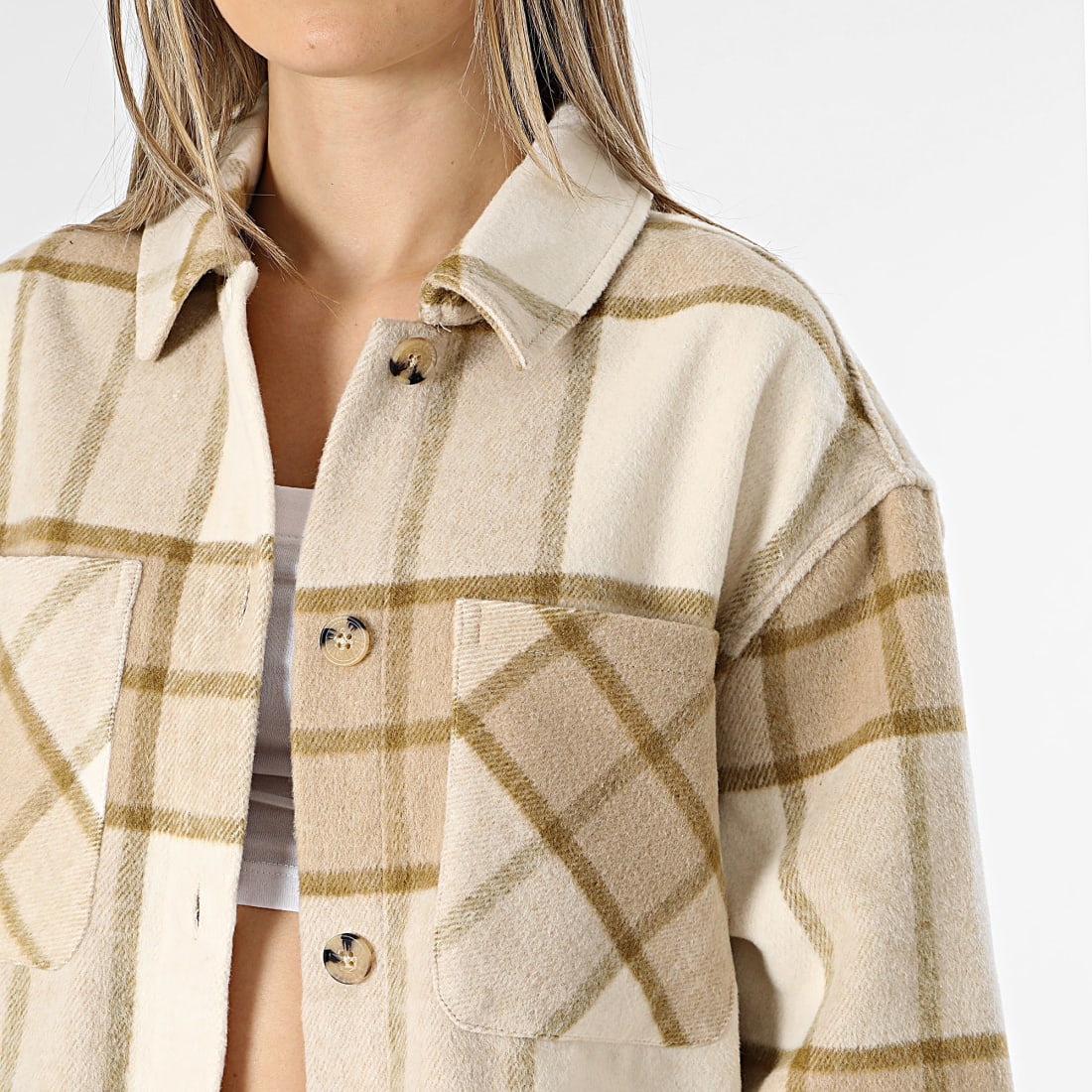 Surchemise a best sale carreaux femme beige