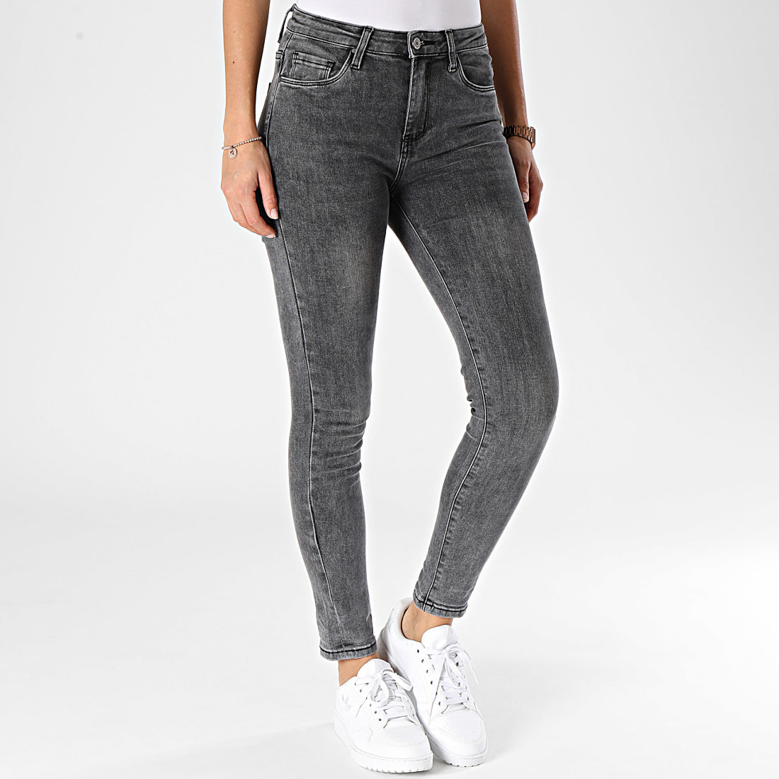 Girls Outfit Jean Slim Femme Gris Anthracite