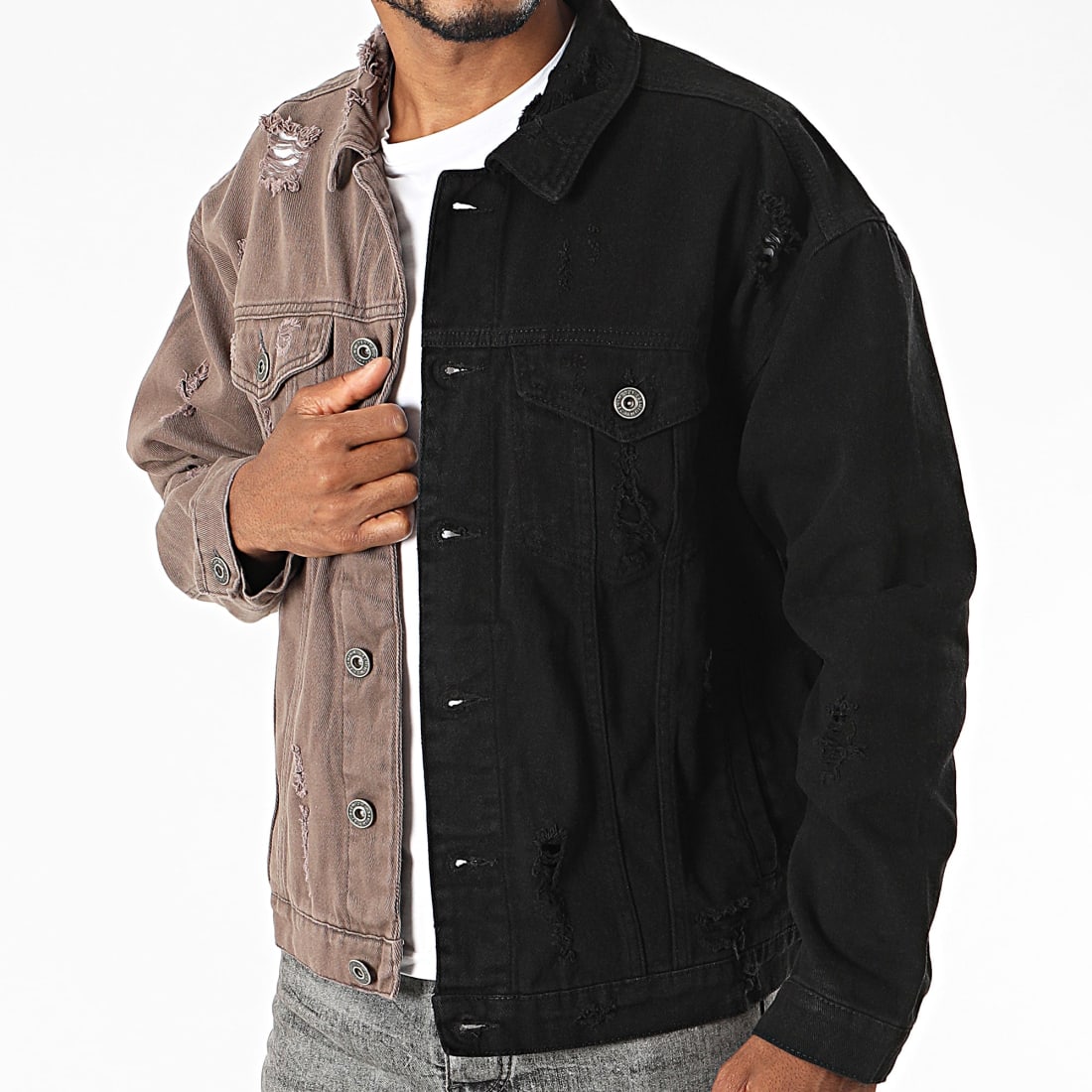 Veste en jeans best sale noir