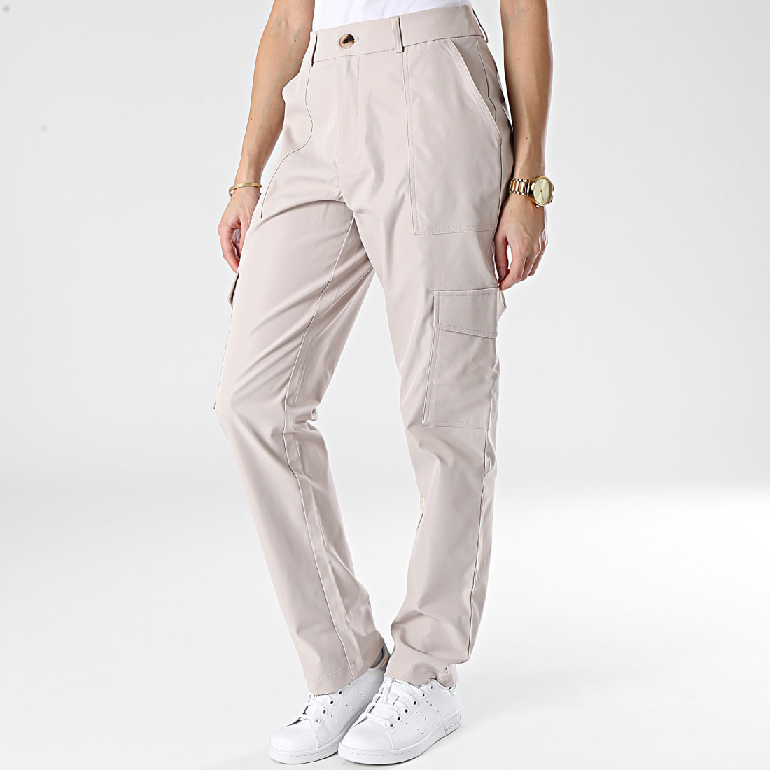 Pantalon best sale satin beige