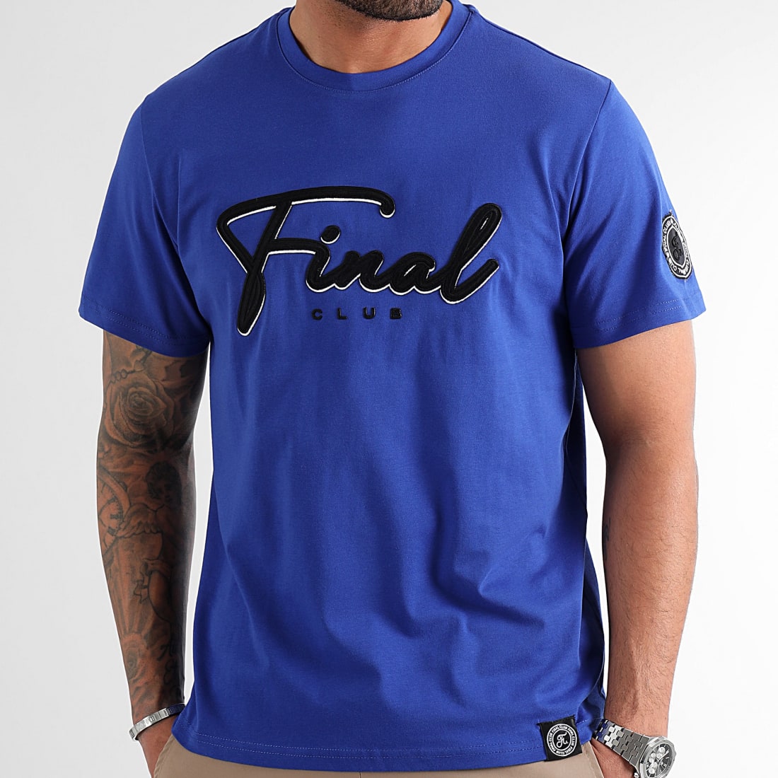 Final Club Tee Shirt Broderie Signature 1130 Bleu Roi