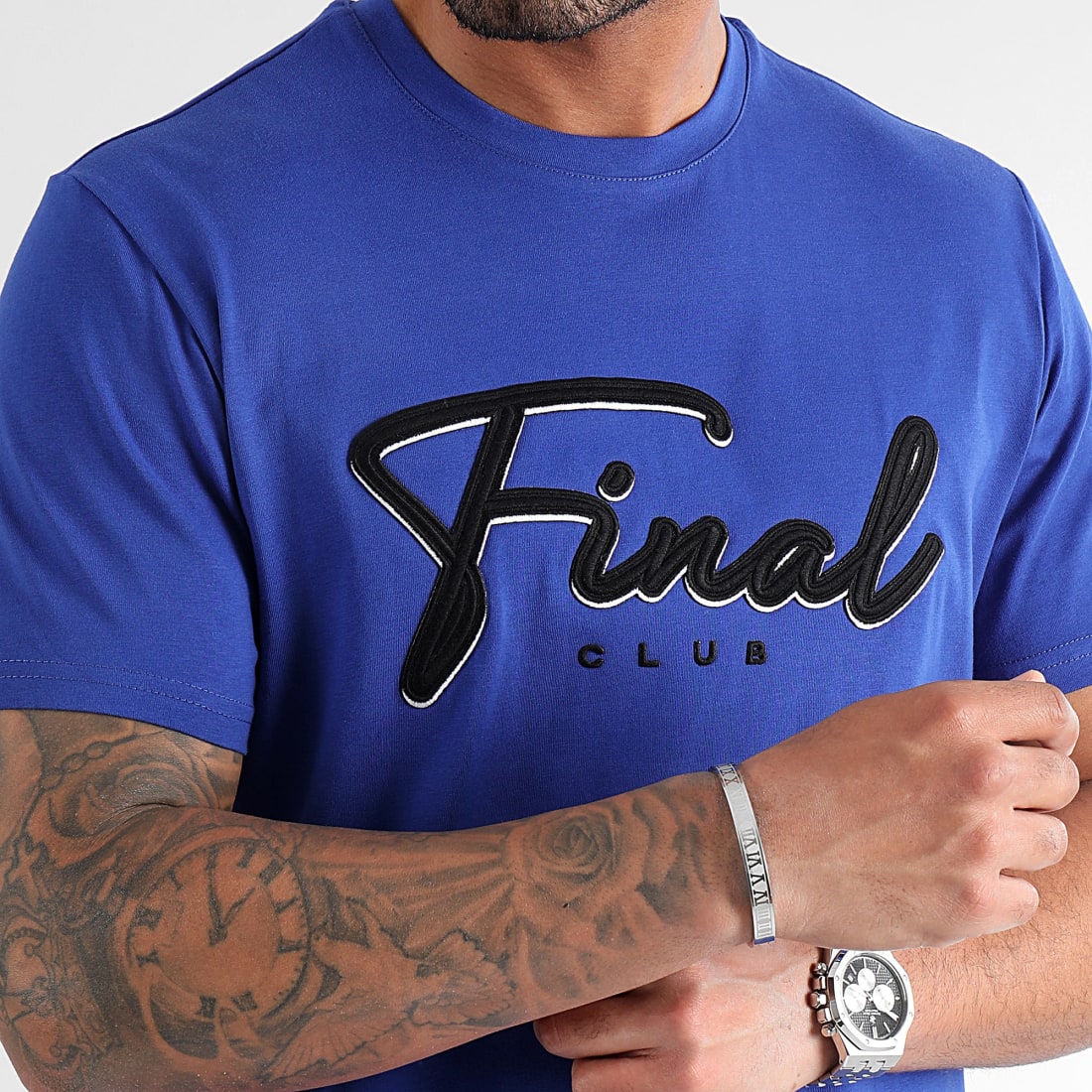 Final Club Tee Shirt Broderie Signature 1130 Bleu Roi