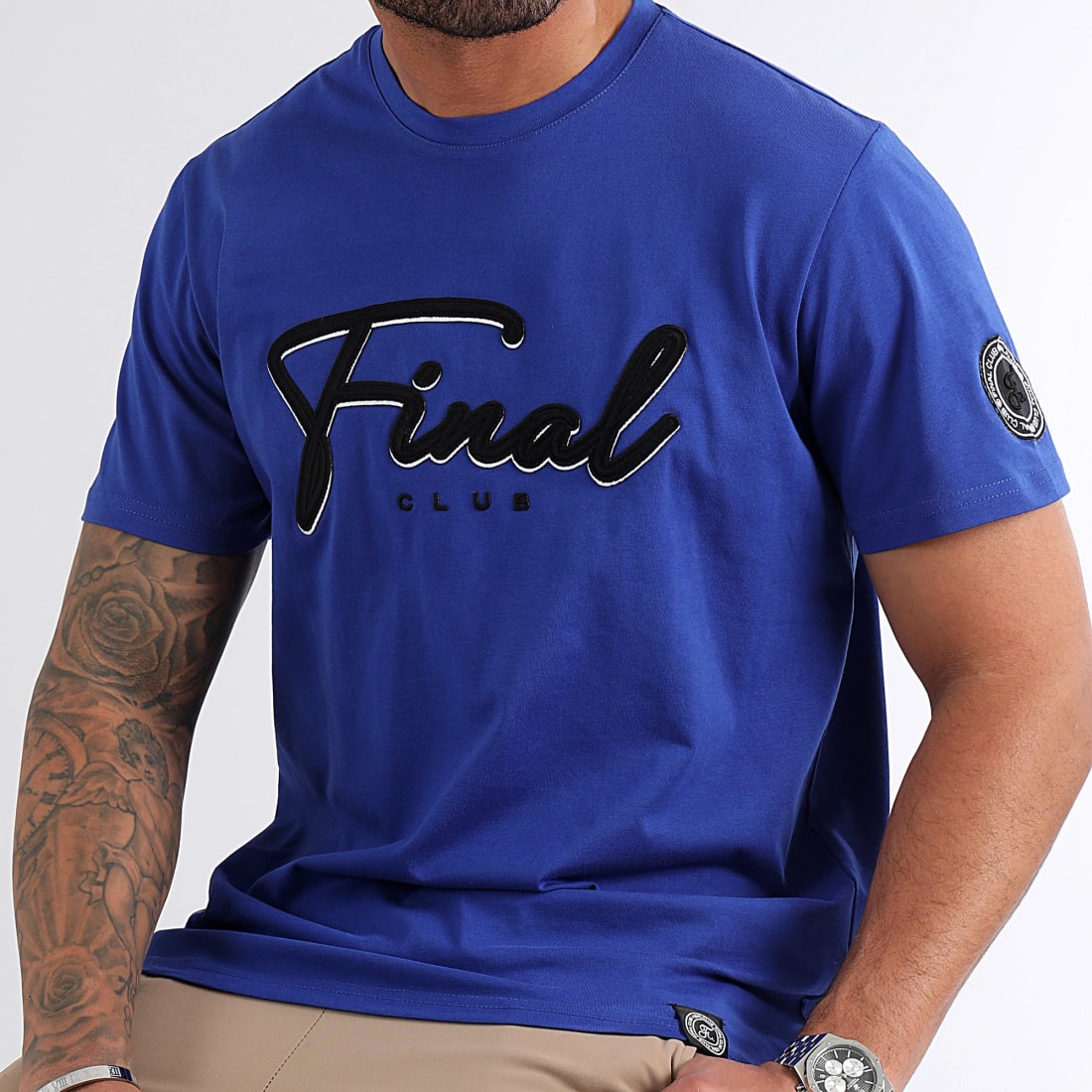 Final Club Tee Shirt Broderie Signature 1130 Bleu Roi
