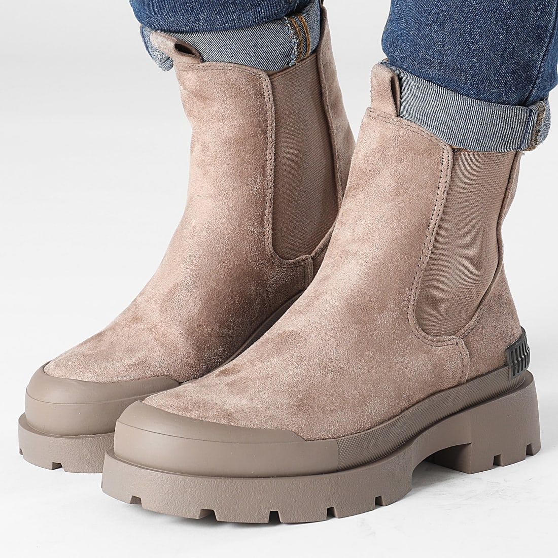 Boots femme online taupe