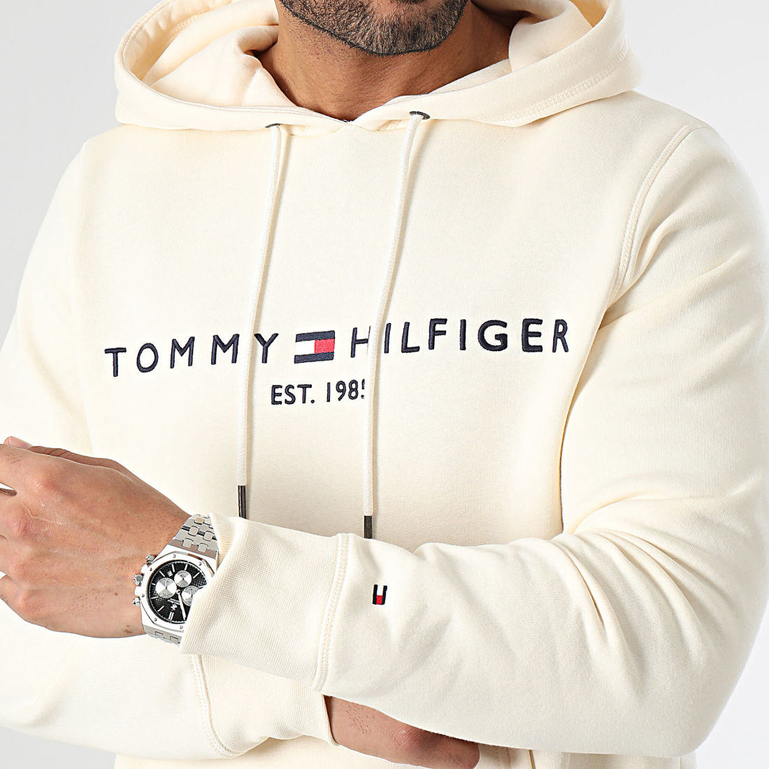 Tommy Sweat Cap Homme TOMMY HILFIGER BEIGE pas cher - Sweats à capuche homme  TOMMY HILFIGER discount