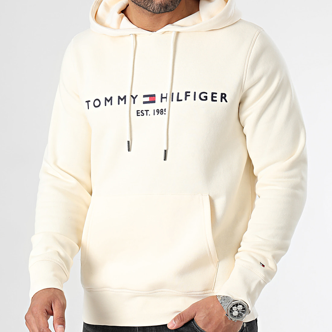 Tommy Hilfiger - Sweat Capuche Tommy Logo 1599 Blanc 