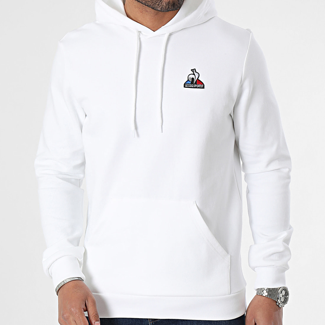 Le Coq Sportif - Sweat A Capuche Essential 2410189 Blanc - LaBoutiqueOfficielle.com