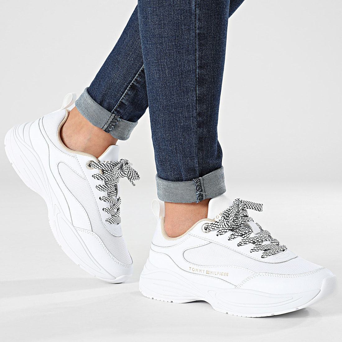 Tommy Hilfiger Baskets Femme Chunky Runner 7708 White