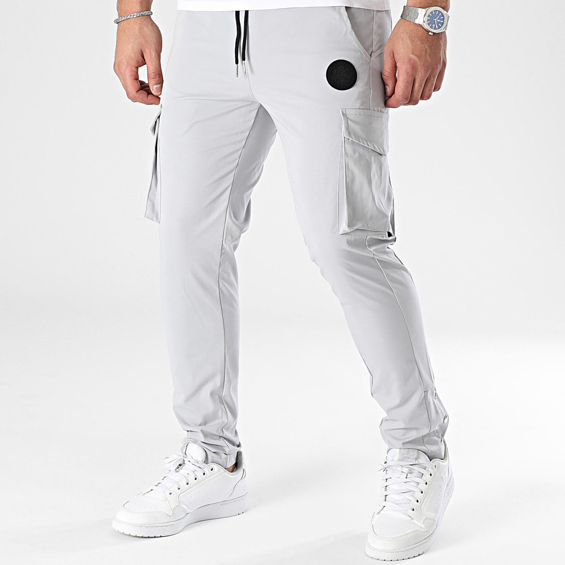 Zelys Paris Pantalon Cargo Gris Clair LaBoutiqueOfficielle