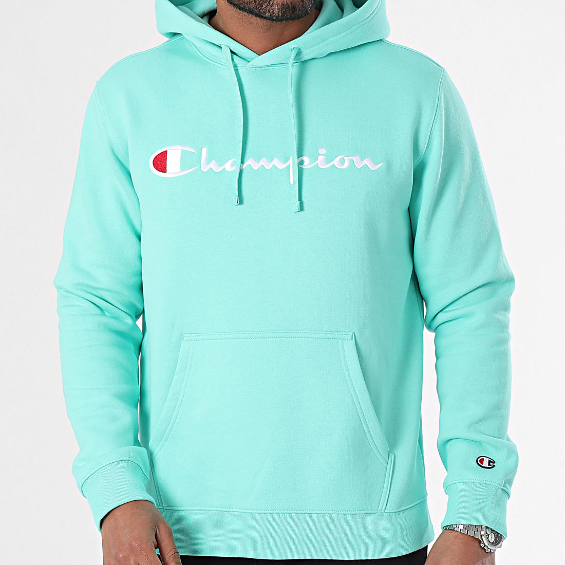 Pull champion bleu turquoise store