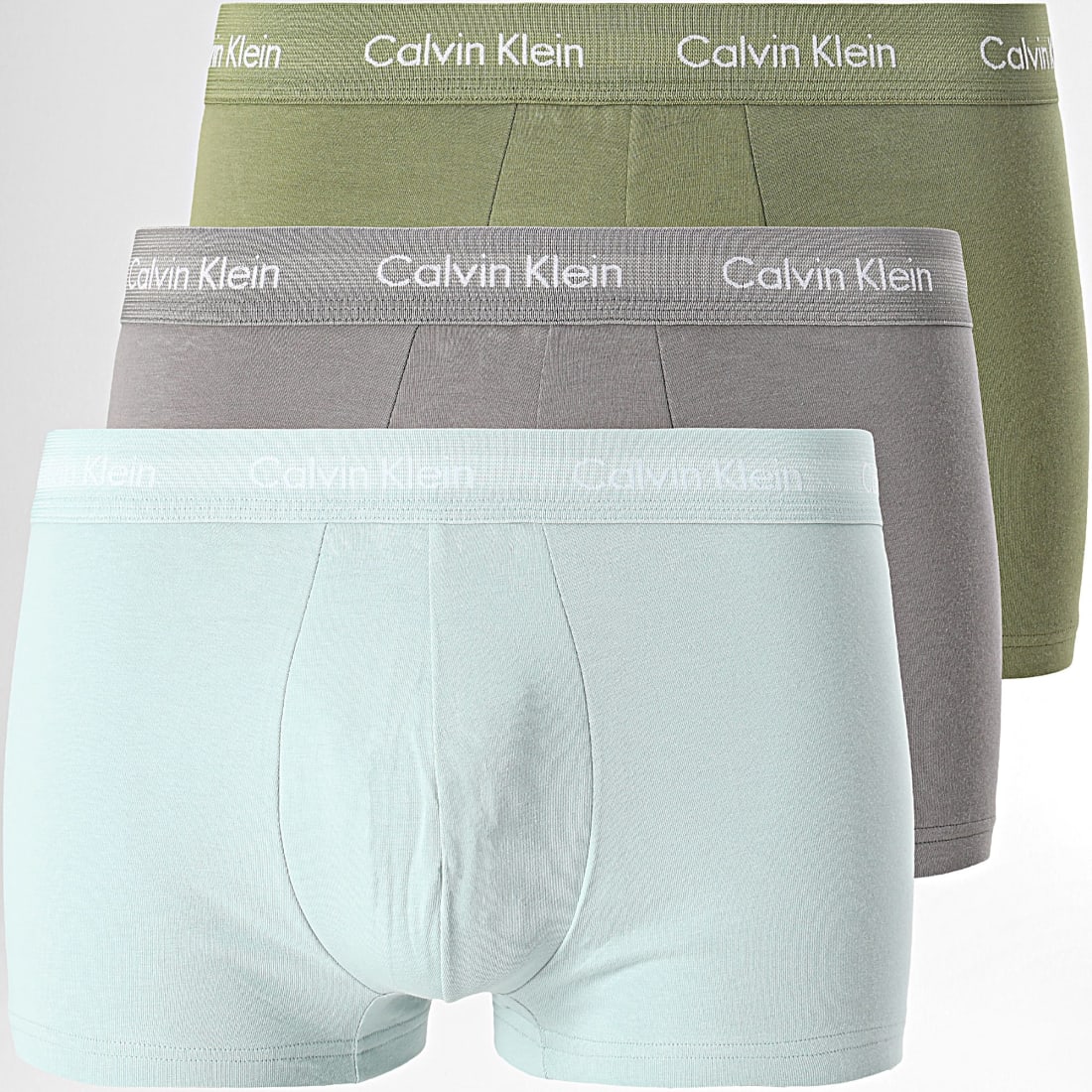 Calvin Klein Jeans COTTON STRECH LOW RISE TRUNK X 3 Noir / Blanc / Gris  Chiné - Livraison Gratuite