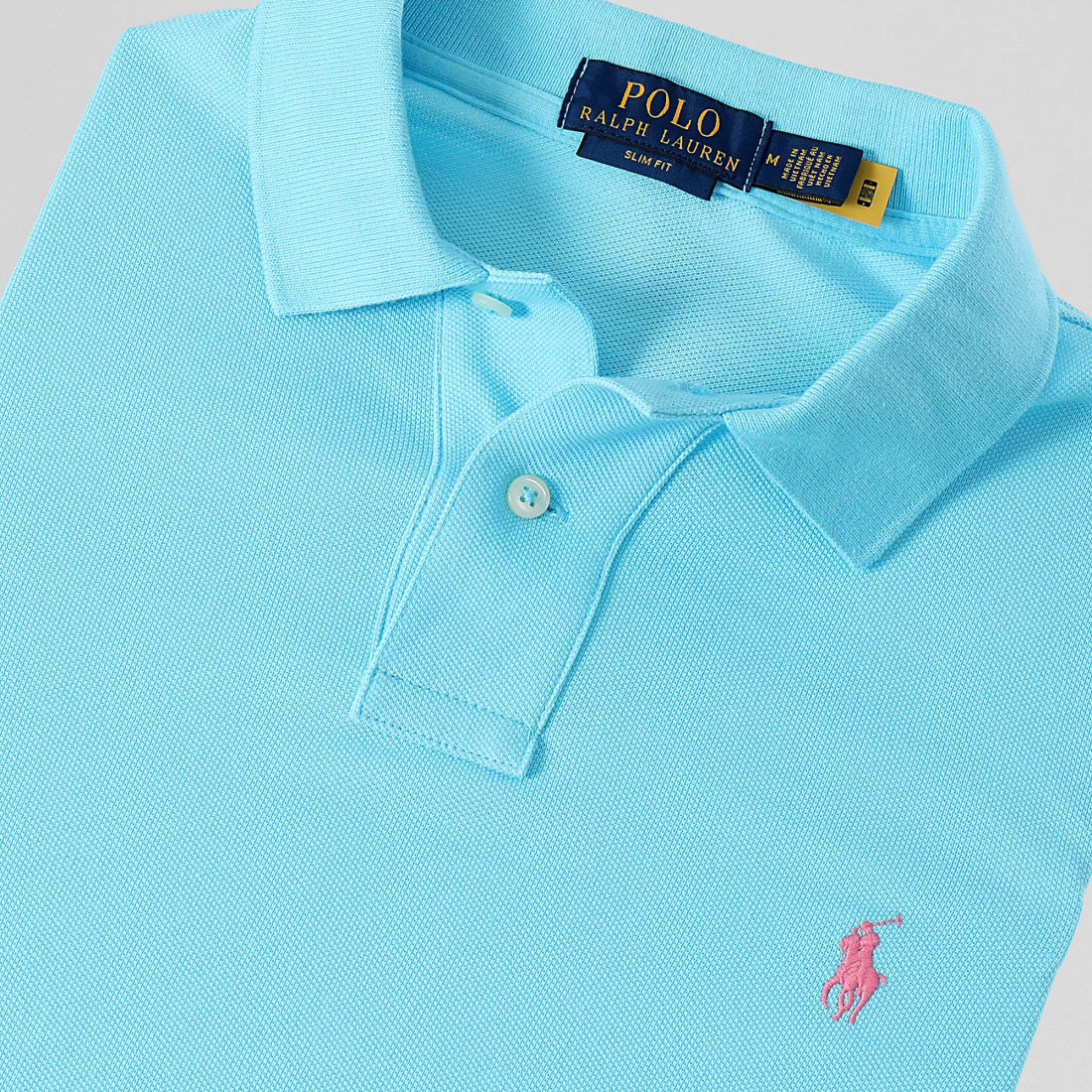 Polo Ralph Lauren Polo Manches Courtes Slim Coton Piqu Bleu