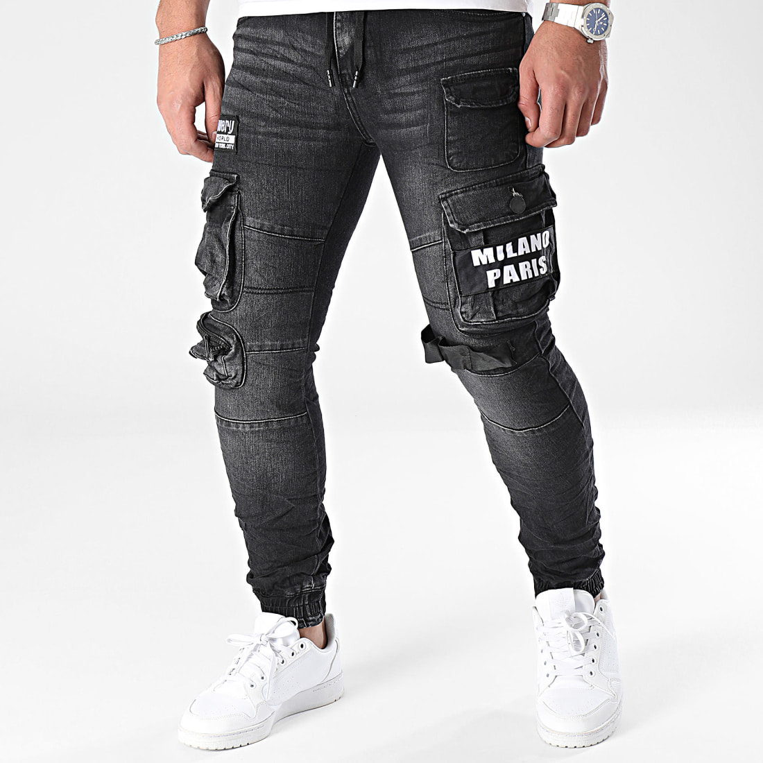 Jean store noir cargo