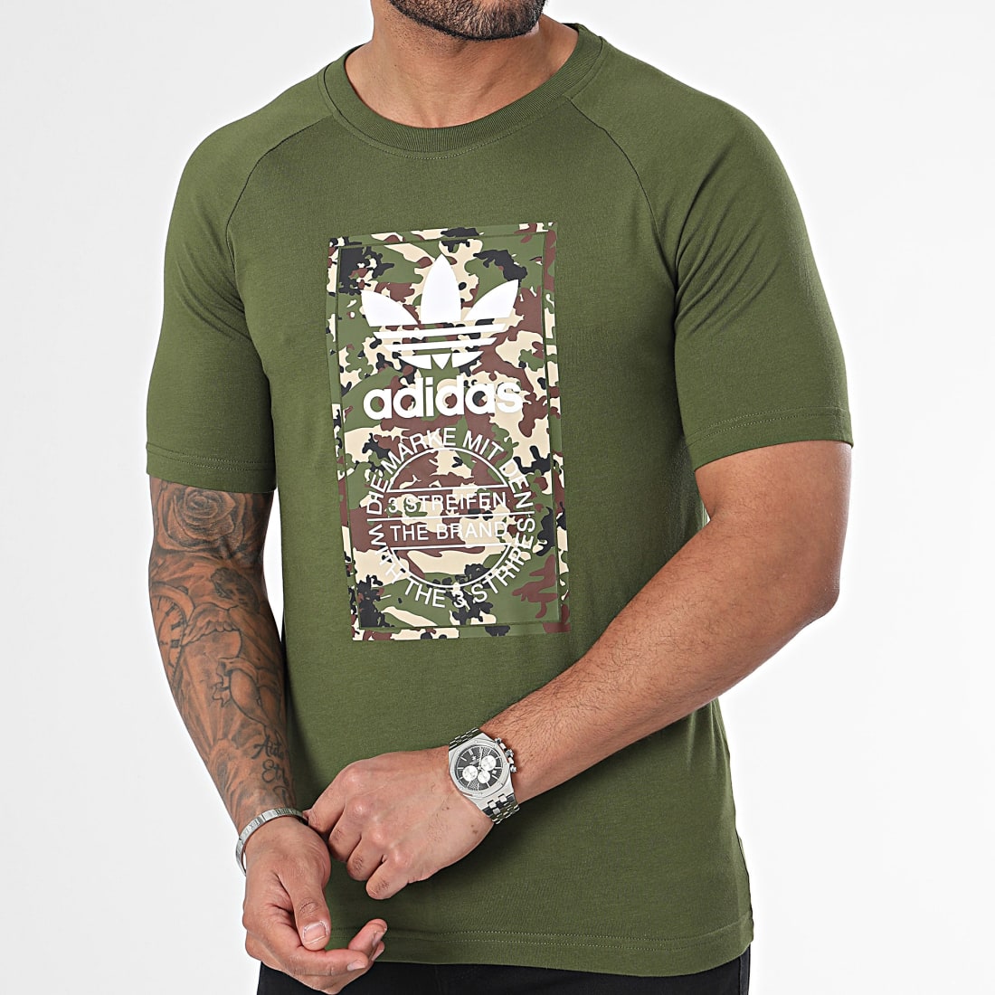 T shirt store adidas vert kaki