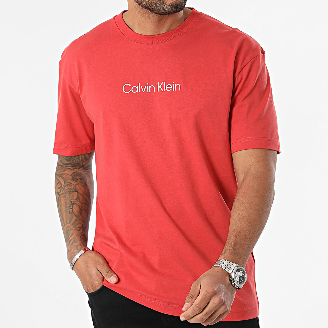 Calvin Klein Tee Shirt Hero Logo Comfort 1346 Rouge