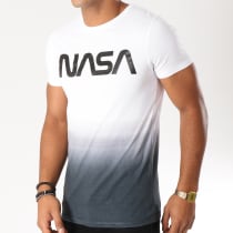 NASA - Tee Shirt Worm Logo Noir Dégradé Blanc