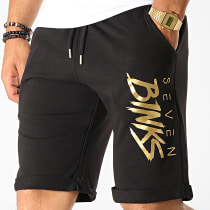 7 Binks - Short Jogging Logo Noir Doré