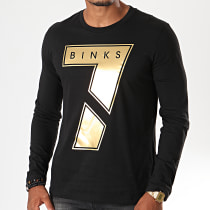 7 Binks - Tee Shirt Manches Longues Seven Noir Doré