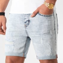 LBO - Short Jean Avec Dechirures BB006 Bleu Clair