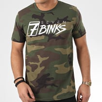 7 Binks - Tee Shirt Vignette Camouflage Vert Kaki
