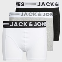 Jack And Jones - Lot De 3 Boxers Enfant Sense 12149293 Noir Blanc Gris Chiné