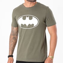 DC Comics - Tee Shirt Logo Vert Kaki Blanc