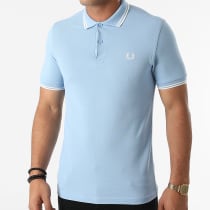 Fred Perry - Polo Manches Courtes Twin Tipped M3600 Bleu Ciel