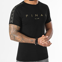 Final Club - Tee Shirt A Bandes Logo Premium Fit 774 Noir Doré