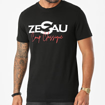 Zesau - Tee Shirt Coup Classique Noir Blanc