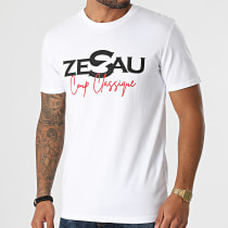 Zesau - Tee Shirt Coup Classique Blanc Noir