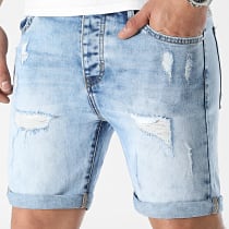 LBO - Short Jean Avec Dechirures 0014 Bleu Denim