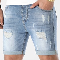 LBO - Short Jean Avec Dechirures 0018 Bleu Clair